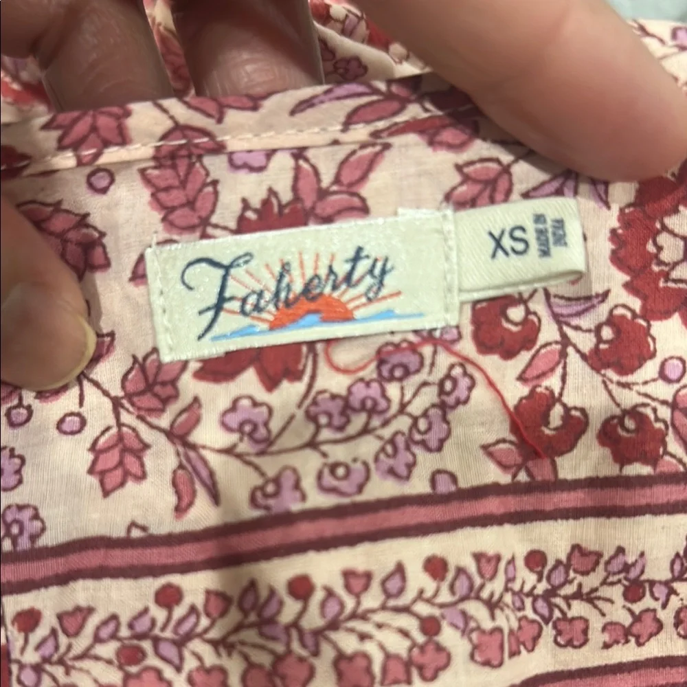 NWOT FAHERTY Adella Floral Pink 100% Organic Cotton Jumpsuit Size XS - Picture 7 of 15